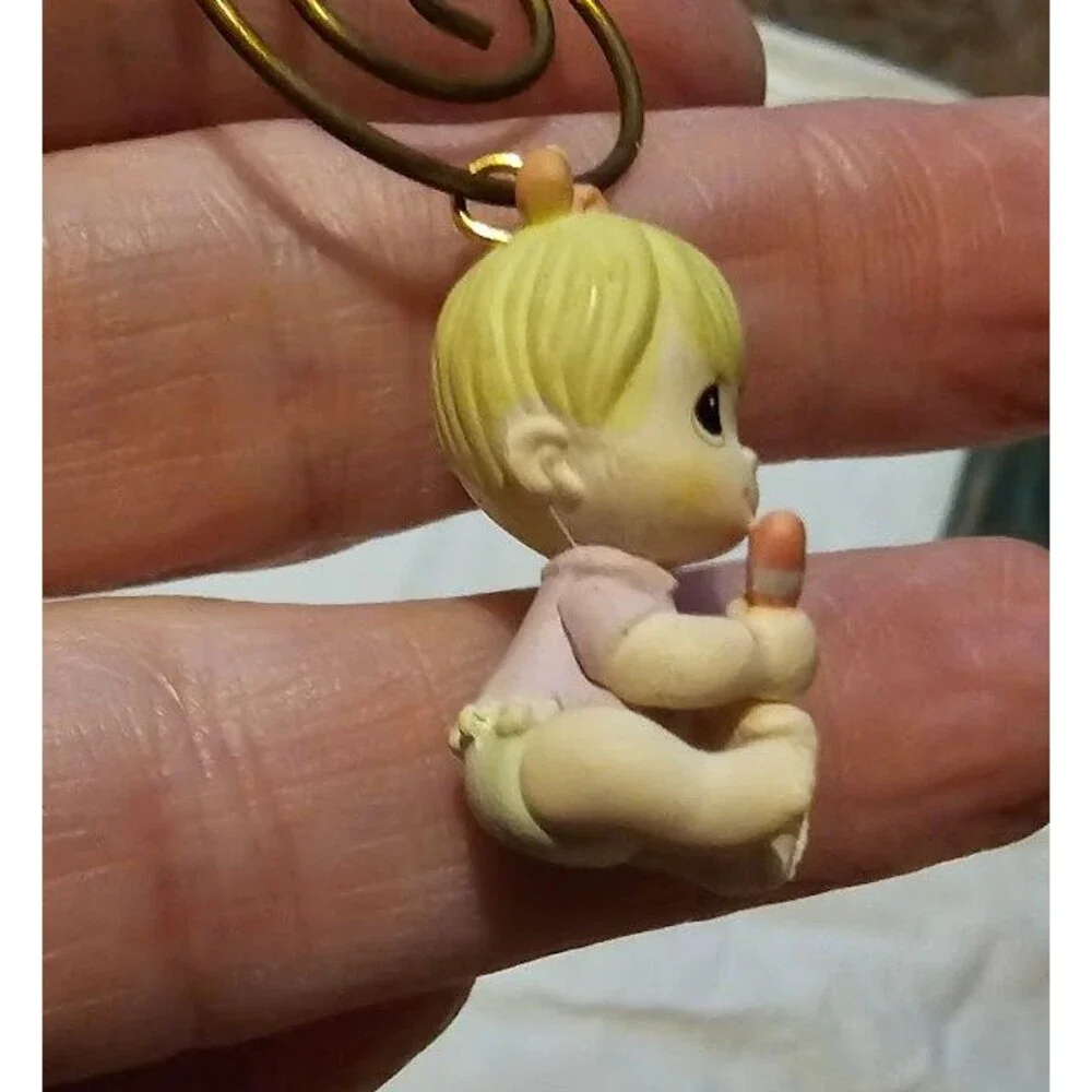 Vintage 1999 Precious Moments Miniature Ornament, Girl with Candy PMI